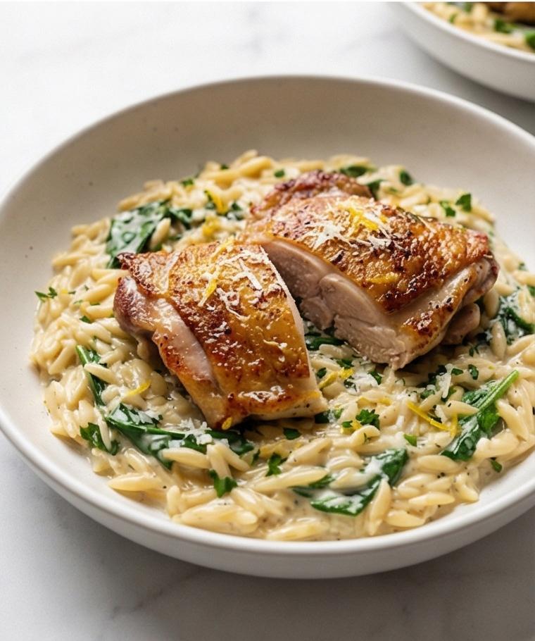 Creamy Orzo With Chicken Recipe