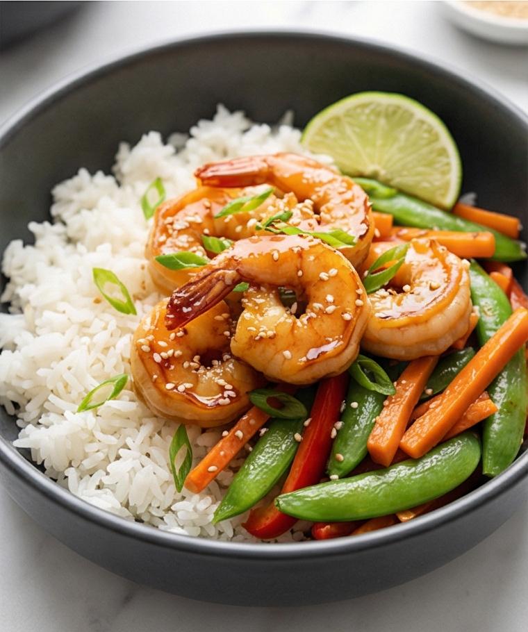 Honey Garlic Shrimp Bowls Recipe