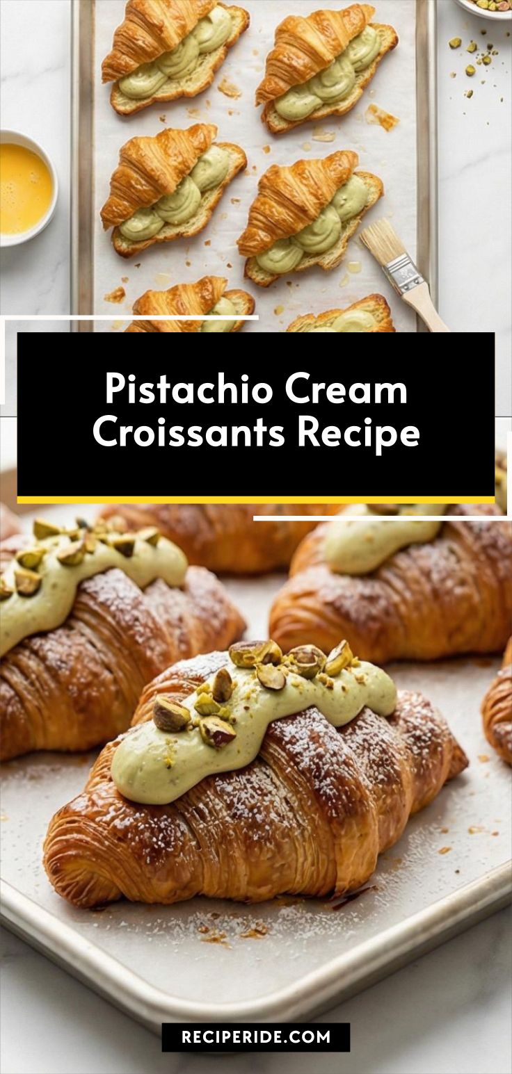 Pistachio Cream Croissants Recipe