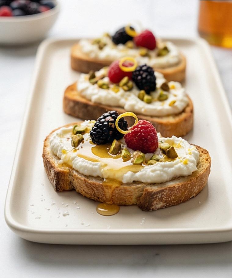 Ricotta Toast With Honey Recipe