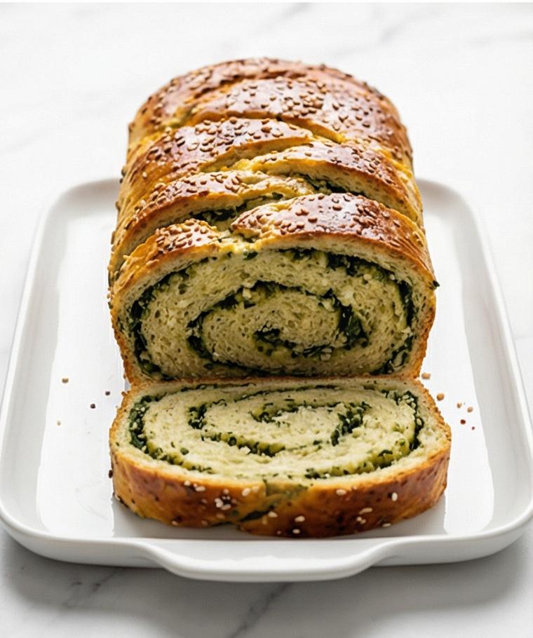 Spinach Feta Swirl Bread Recipe