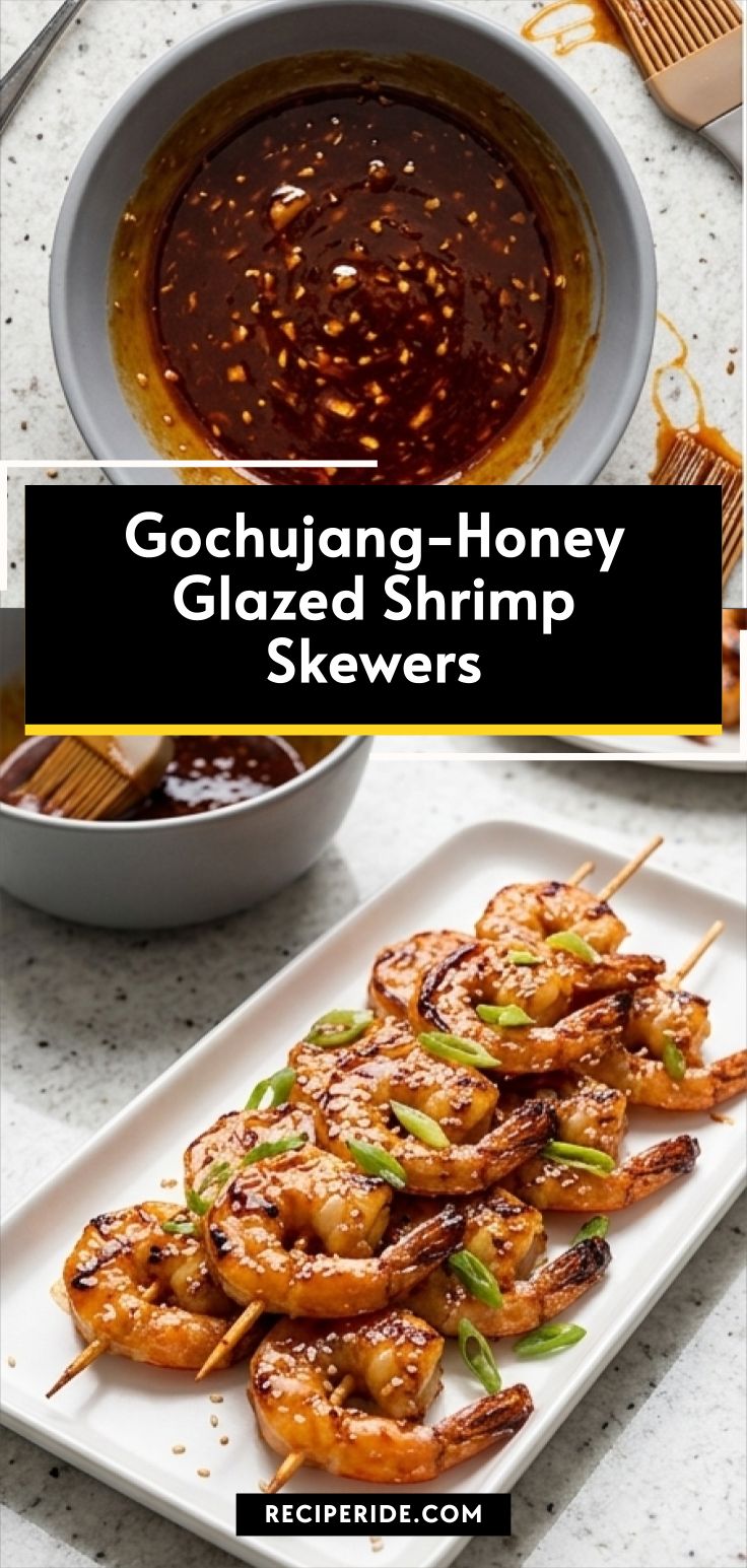 Gochujang-Honey Glazed Shrimp Skewers