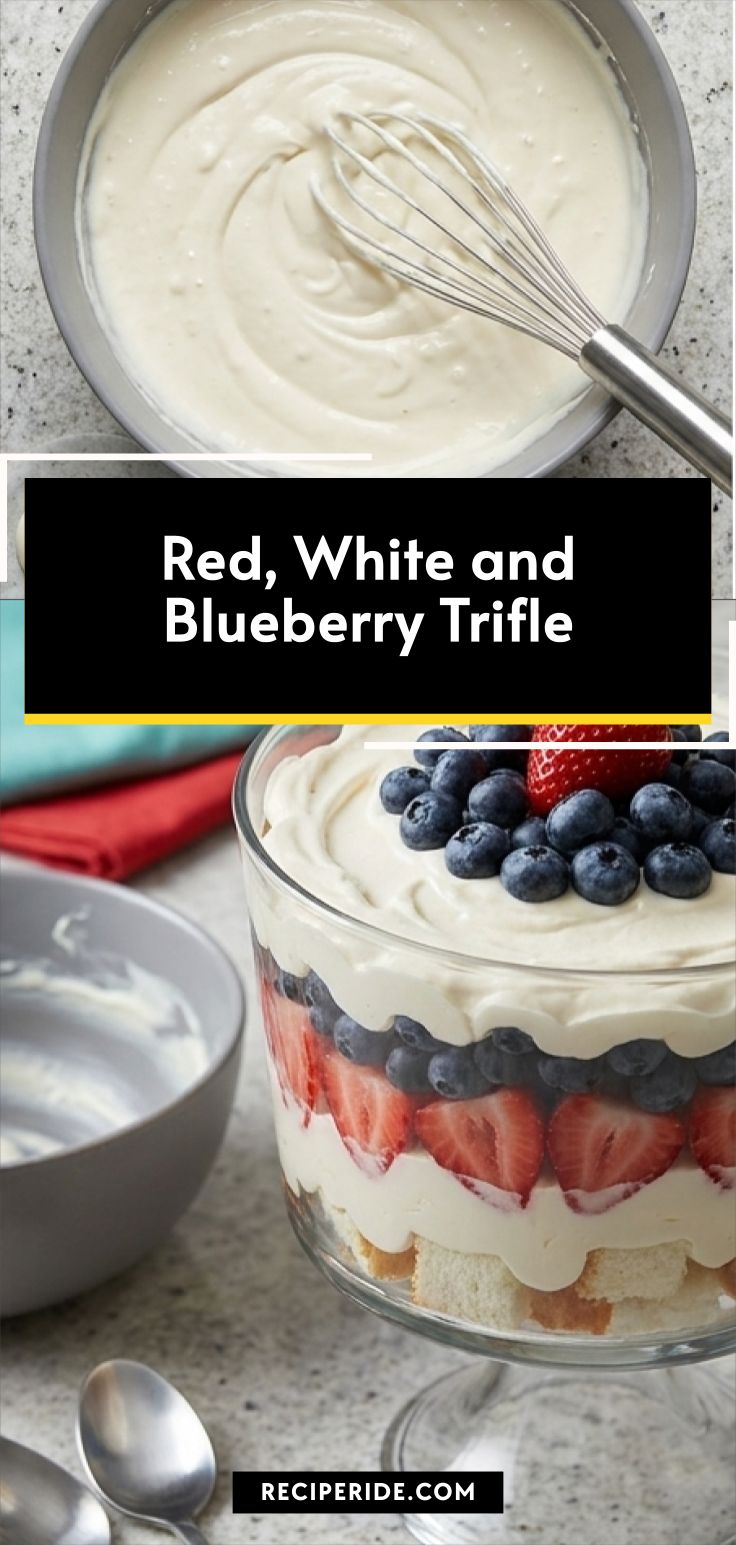 Red, White and Blueberry Trifle