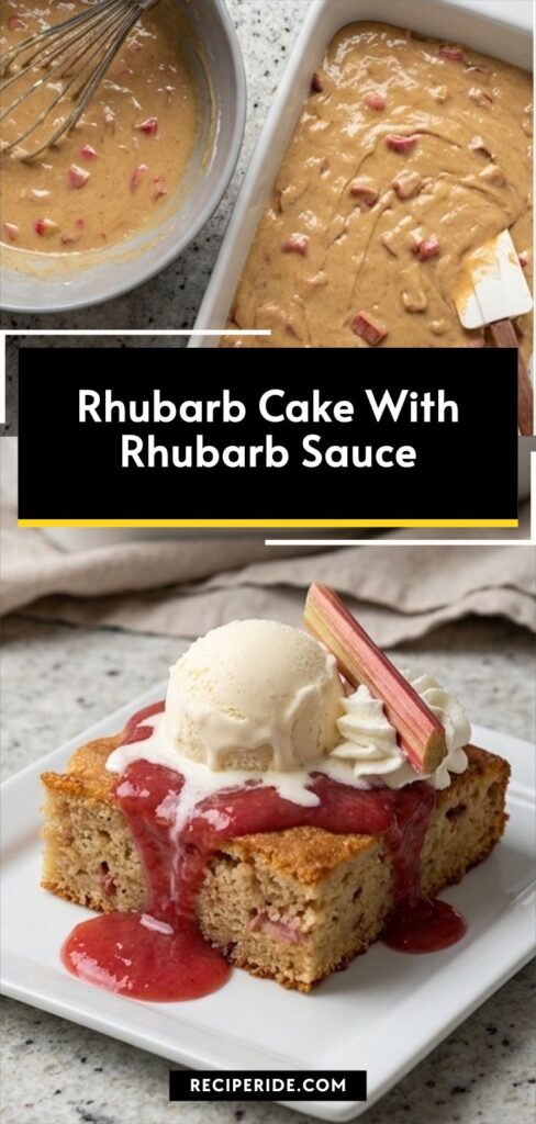 Rhubarb Cake With Rhubarb Sauce