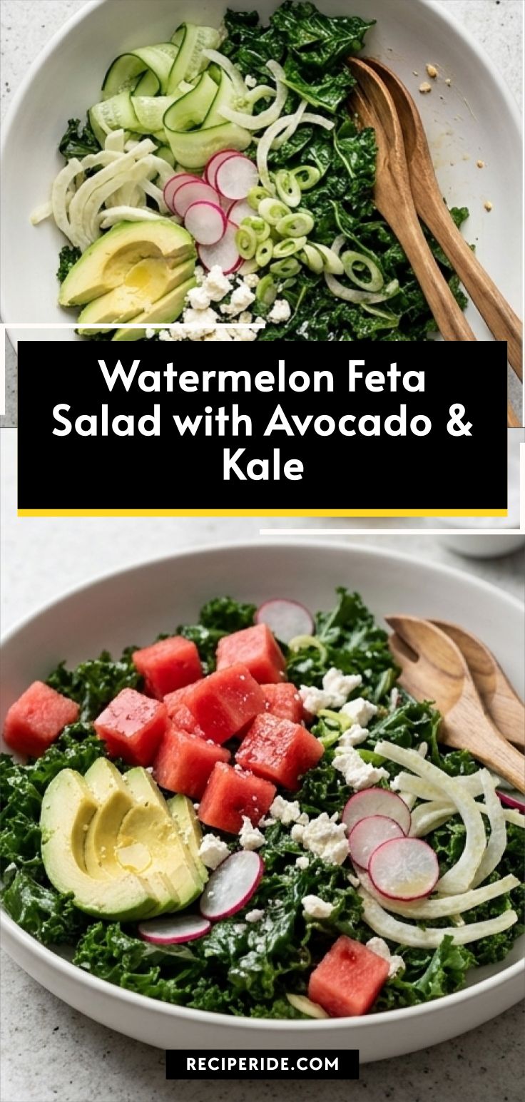 Watermelon Feta Salad with Avocado & Kale